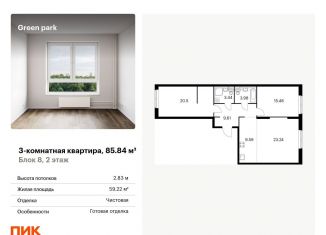 Продам трехкомнатную квартиру, 85.8 м2, Москва, Берёзовая аллея, 17к2, Останкинский район