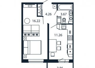 Продается 1-комнатная квартира, 36.6 м2, Мурино