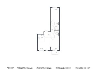 2-комнатная квартира на продажу, 59 м2, Тюмень, жилой комплекс Чаркова 72, 1.3