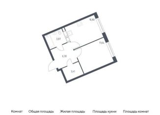 Продам 1-комнатную квартиру, 36 м2, поселение Мосрентген, жилой комплекс Квартал Румянцево, к1