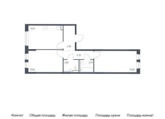 Продается двухкомнатная квартира, 57.5 м2, Москва