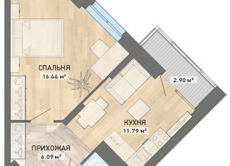 Продам 1-комнатную квартиру, 41.4 м2, Екатеринбург, метро Чкаловская