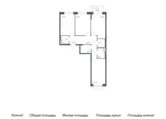Продажа трехкомнатной квартиры, 78.4 м2, поселение Филимонковское, жилой комплекс Квартал Марьино, к1