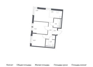 Двухкомнатная квартира на продажу, 56.9 м2, Москва