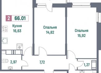 Продаю 2-комнатную квартиру, 66 м2, Мурино, Ручьёвский проспект, 1/24