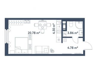 Продажа квартиры студии, 33.9 м2, Санкт-Петербург, муниципальный округ Московская Застава