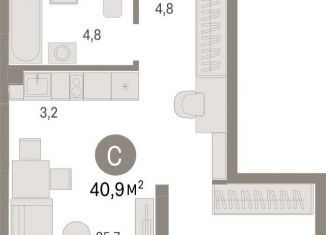 Продается квартира студия, 40.9 м2, Новосибирск, метро Гагаринская