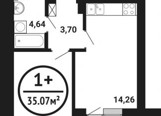 Продаю 1-комнатную квартиру, 35.1 м2, Республика Башкортостан