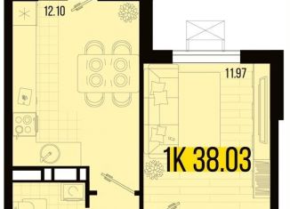 Продаю 1-комнатную квартиру, 38 м2, станица Северская