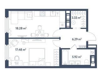 Продажа 1-комнатной квартиры, 51.3 м2, Санкт-Петербург, Московский район