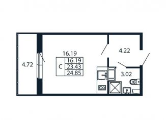 Продажа квартиры студии, 28.2 м2, Мурино, Ручьёвский проспект, 20