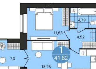 Продам 1-комнатную квартиру, 41.8 м2, Ярославль, Заволжский район, Кавказская улица, 13