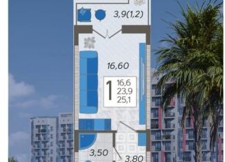 Продается квартира студия, 25.1 м2, Сочи