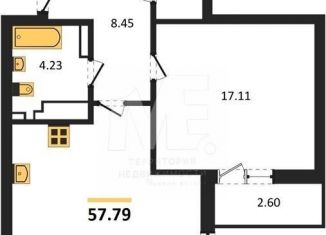 Продается 1-ком. квартира, 57.8 м2, Калининград, улица Старшины Дадаева, 55