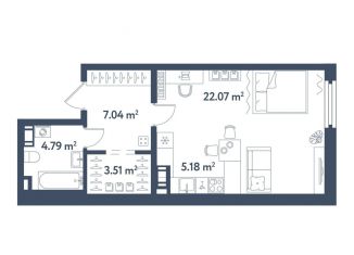 Продам квартиру студию, 42.6 м2, Санкт-Петербург, Московский район