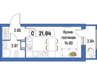 Квартира на продажу студия, 21.8 м2, Мурино, ЖК Урбанист