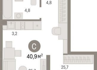 Продажа квартиры студии, 40.9 м2, Новосибирск, метро Гагаринская