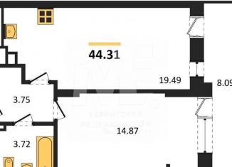 Продажа 1-комнатной квартиры, 44.3 м2, Калининградская область, Батальная улица, 65Б