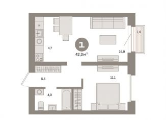 1-ком. квартира на продажу, 42.3 м2, Москва, ВАО, Тагильская улица, 6/5