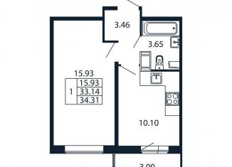 Продаю 1-ком. квартиру, 37 м2, Мурино, Ручьёвский проспект, 20