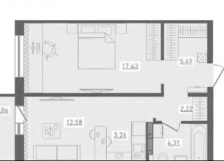 Продается 2-ком. квартира, 46.8 м2, Новосибирск, Ленинский район, улица Забалуева, с9