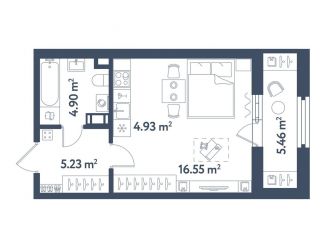 Продажа квартиры студии, 34.3 м2, Санкт-Петербург, муниципальный округ Московская Застава