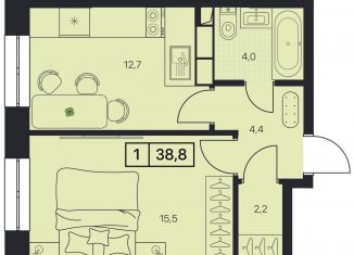 Продается 1-ком. квартира, 38.8 м2, Пушкино