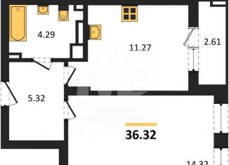 Продается однокомнатная квартира, 36.3 м2, Калининградская область, Батальная улица, 65Б