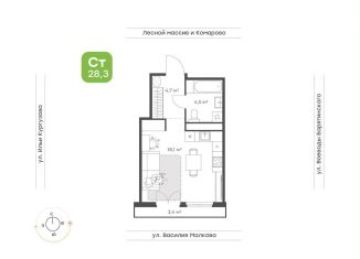 Продам однокомнатную квартиру, 28.3 м2, Тюмень