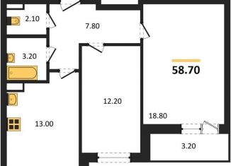 Продаю 2-комнатную квартиру, 58.7 м2, Новосибирск, ЖК Матрёшкин Двор