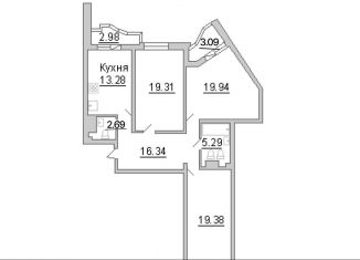 Продам трехкомнатную квартиру, 99.3 м2, Санкт-Петербург, проспект Просвещения, ЖК Лондон Парк