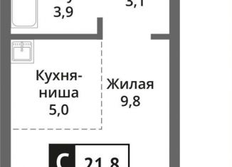 Продаю однокомнатную квартиру, 21.8 м2, Московская область