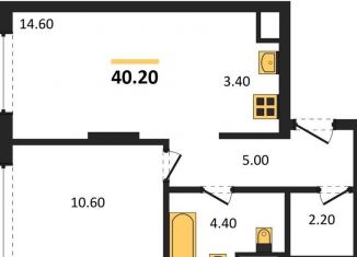 1-комнатная квартира на продажу, 40.2 м2, Новосибирск, Красносельская улица, метро Октябрьская