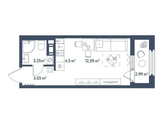 Продам квартиру студию, 24.7 м2, Санкт-Петербург, метро Фрунзенская