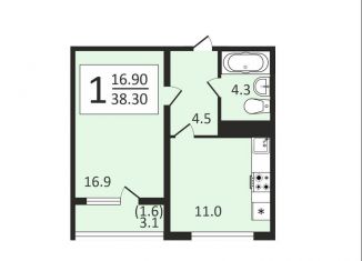 Продается 1-комнатная квартира, 38.3 м2, Воронеж, улица Шишкова, 140Б/6, Центральный район