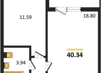 Продается 1-ком. квартира, 40.3 м2, село Новая Усмань, улица Фёдора Тютчева, 105