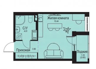 Продается квартира студия, 24.3 м2, деревня Новосергиевка