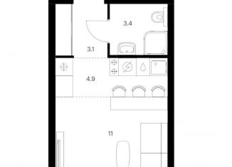 Продаю квартиру студию, 22.4 м2, Казань, улица Академика Арбузова, 6А