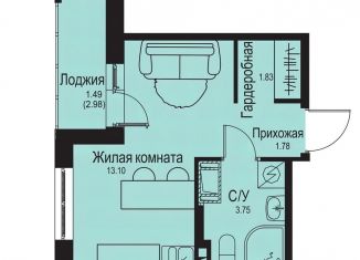 Продается квартира студия, 22 м2, деревня Новосергиевка