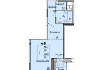 Продается однокомнатная квартира, 35.2 м2, Ижевск, Индустриальный район