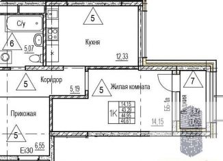 Продается 1-ком. квартира, 45 м2, Воронеж, набережная Чуева, 7, Железнодорожный район