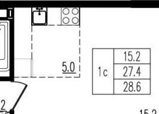 Продается квартира студия, 28.9 м2, деревня Пирогово, улица Ильинского, 8