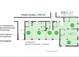 Продаю офис, 199.23 м2, Свердловская область, Комсомольская улица, 45/8