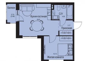 Продажа 1-комнатной квартиры, 34.7 м2, деревня Новосергиевка