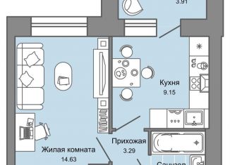 Продаю 1-комнатную квартиру, 33 м2, Киров