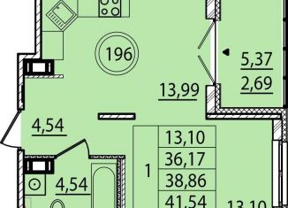 Продам 1-комнатную квартиру, 40.8 м2, Санкт-Петербург