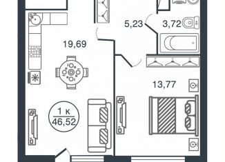 Продажа 1-ком. квартиры, 46.5 м2, Тверь, Московский район