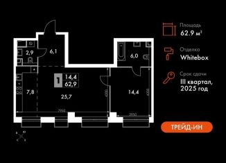 2-ком. квартира на продажу, 62.9 м2, Москва, жилой комплекс Сидней Сити, к5/1, метро Хорошёвская