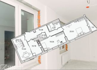 Продается 3-ком. квартира, 94.6 м2, Санкт-Петербург, метро Озерки, улица Руднева, 18