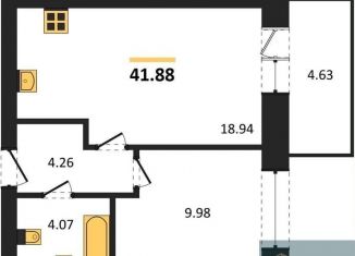 Продажа 1-комнатной квартиры, 41.9 м2, Богучар